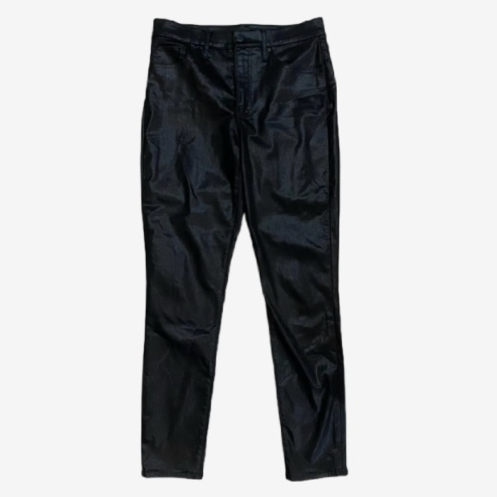 Coated Faux Leather High Rise Skinny Jeans